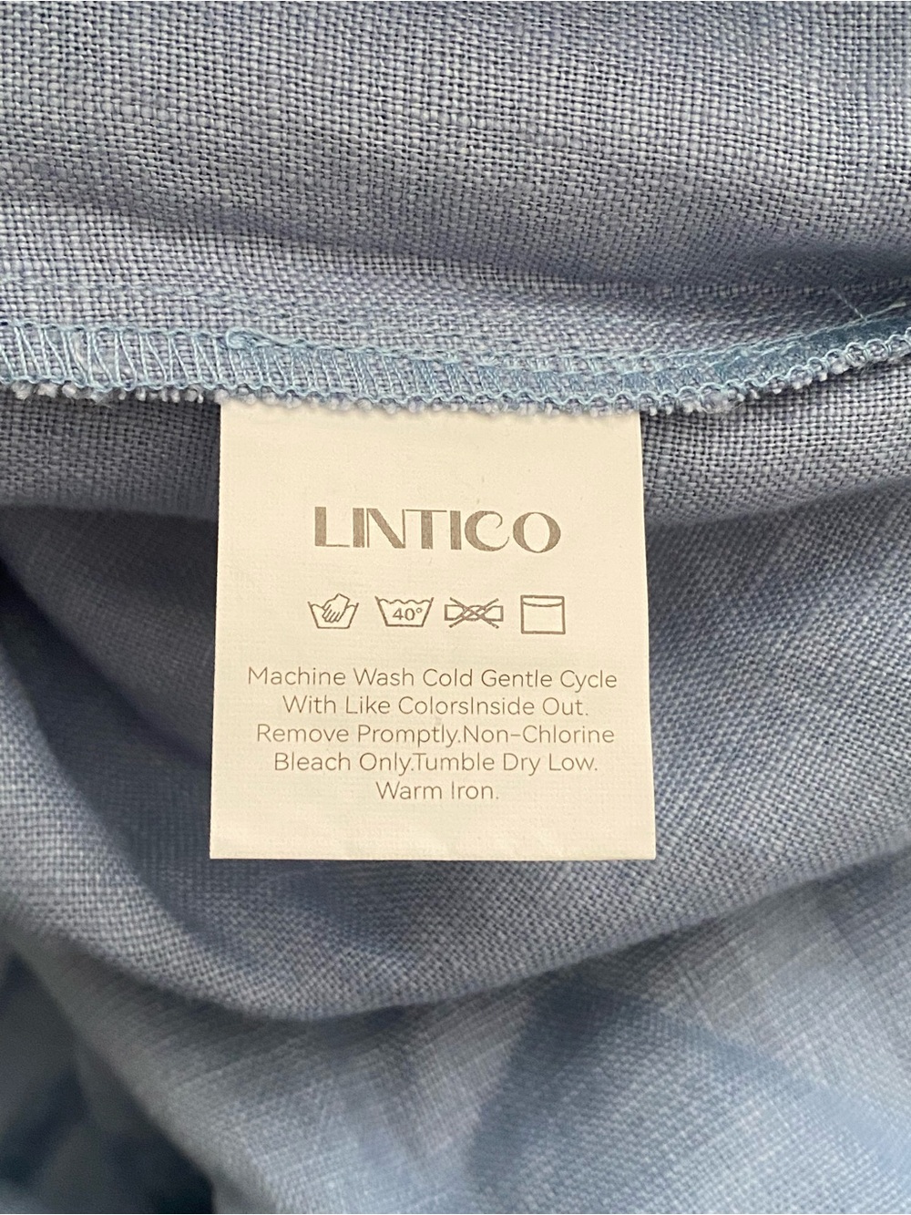Lintico Blue 100% Linen Maddie Kimono loose maxi dress belted M LAGENLOOK - Picture 9 of 10